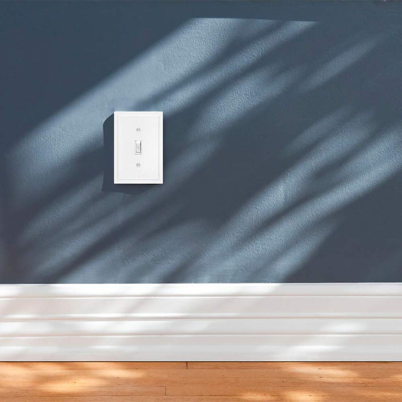 Henne Bery Modern Edge Decorative Wall Plate Switch Plate Outlet Cover, Durable Solid Zinc Alloy (Single Toggle 2PK, White) - Image 3